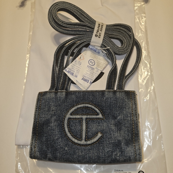 Telfar: Small Denim Shopper - Blue - Picture 13 of 16